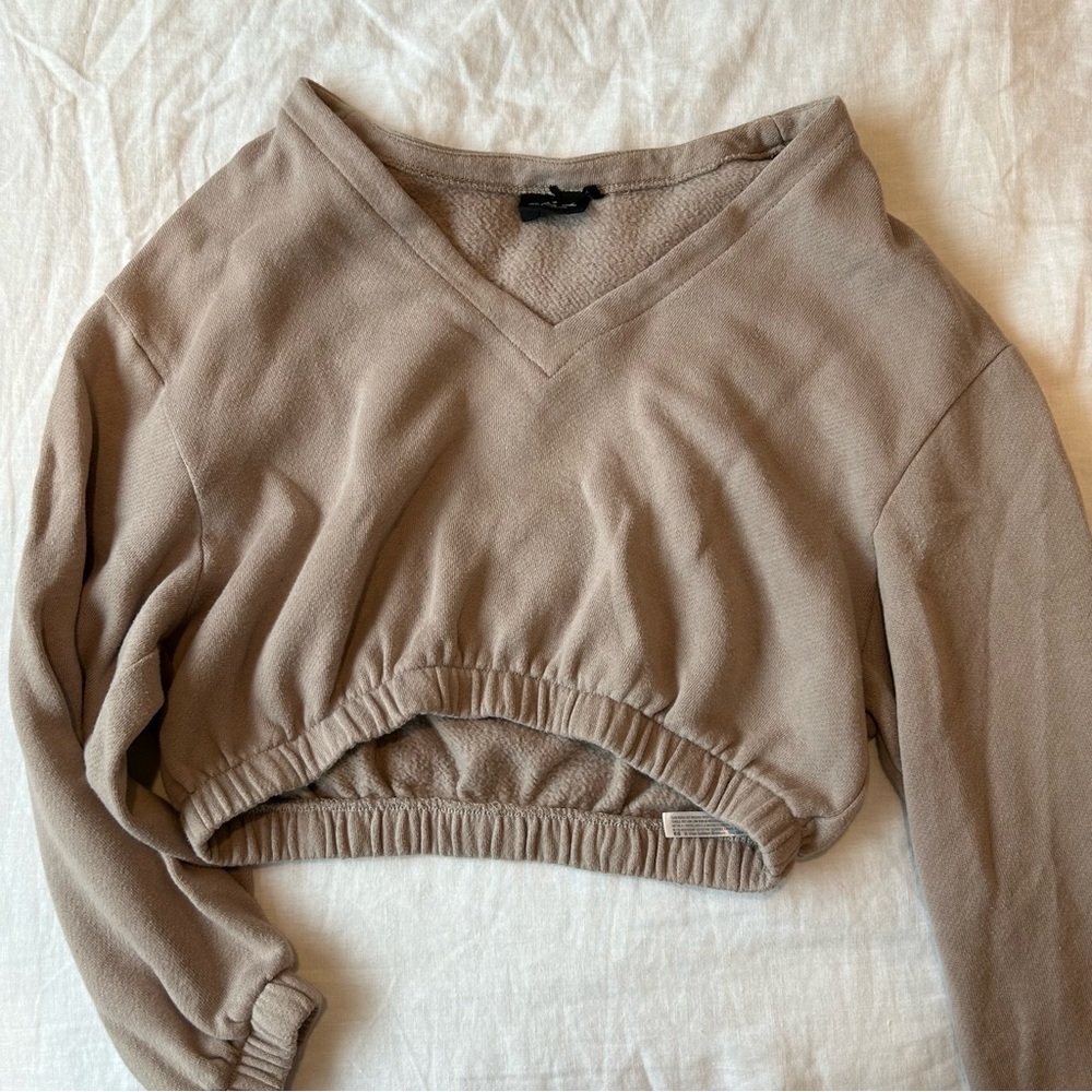 Out From Under V-Neck Sweater Cropped